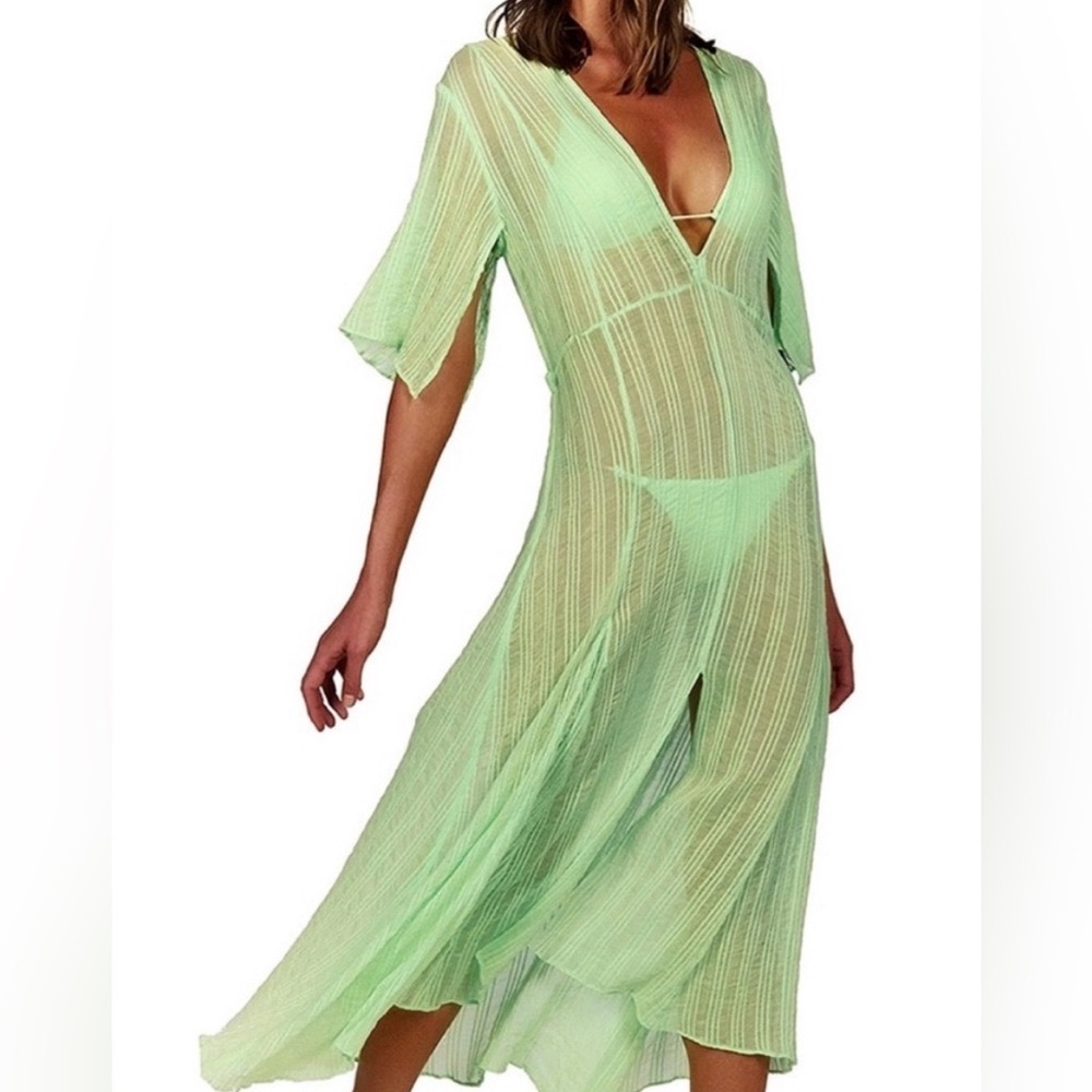 VIX PAULA HERMANNY Malia Kaftan Swim Cover Up Dress